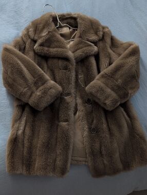 Plush Brown Faux Fur Coat